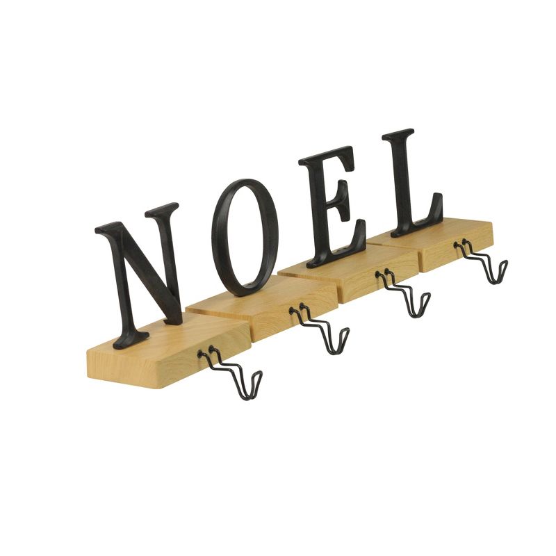 Northlight Set of 4 Brown and Black "NOEL" Christmas Stocking Holder 6", 2 of 4