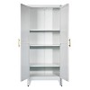 GlasFlength Decorative Storage Cabinets Modern Accent Storage Cabinet with 2 Doors Free standing Cabinet for Living Room, White, 31.5"*15.75"*70.87" - 4 of 4