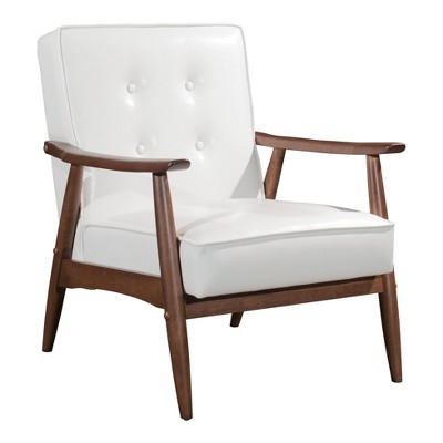 Mid-Century Retro Tufted Upholstery Armchair - White - ZM Home