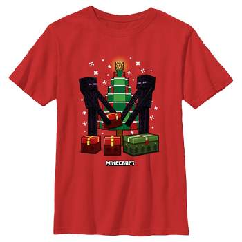 Boy's Minecraft Christmas Tree Endermans T-Shirt