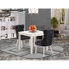 HomeStock 3-Pc Linen White Finish Square Solid Wood Top Dining Table Set - 2 of 4
