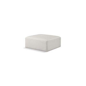 Meridian Furniture,Cube Cream Vegan Leather Ottoman - 1 of 4