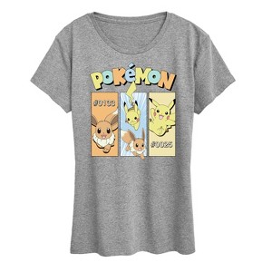Women's - Pokémon - Pikachu and Eevee Pastel Short Sleeve Graphic T-Shirt - 1 of 4