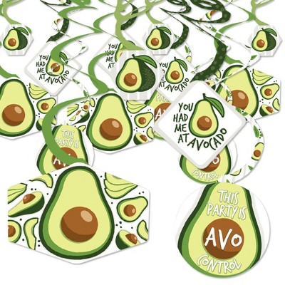 Big Dot of Happiness Hello Avocado - Fiesta Party Hanging Decor - Party Decoration Swirls - Set of 40