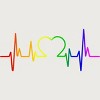 Adult Design By Humans Pride Heartbeat Rainbow By LuckyCharm99 T-Shirt - 2 of 2