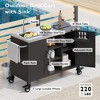 YOOCOZZ Metal Outdoor Rolling Grill Cart & Kitchen Island with Stainless Steel Top and Sink - Black - 4 of 4