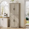 70" White Tall Kitchen Pantry Cabinet with 4 Doors and Adjustable Shelves, Freestanding Storage Cabinet for Bathroom, Dining Room, Living Room - 3 of 4