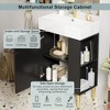 Okak 21.6" Bathroom Vanity with Single Ceramic Sink, Freestanding/Floating Bathroom Cabinet Storage with 2 Spacious Open Shelf for Bathroom - 3 of 4