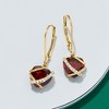 Ross-Simons 4.10 ct. t.w. Garnet and Diamond-Accented  Heart Drop Earrings in 14kt Yellow Gold - 3 of 4