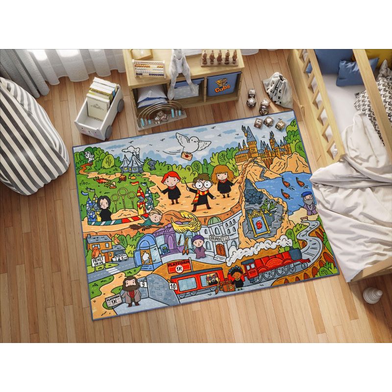 KC CUBS | Harry Potter Wizarding World Boy & Girl Kids Adventure Activity Educational Learning & Game Nursery Bedroom Classroom Rug, 3 of 11