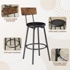 PAGED Bar Stools and Table Set of 7 with 6 PU Leather Counter Stools and 1 Modern High Dining Table for Dining Room - 3 of 4