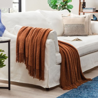 Chanasya Round Pearl Knit Throw Blanket with Tassels