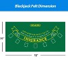 GSE 36"x72" Blackjack Layout Felt with Instructions, Las Vegas Style Casino Black Jack Tabletop Mat - 2 of 4