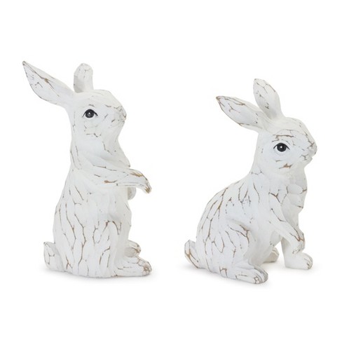 Melrose Carved Bunny Figurine (set Of 2) : Target