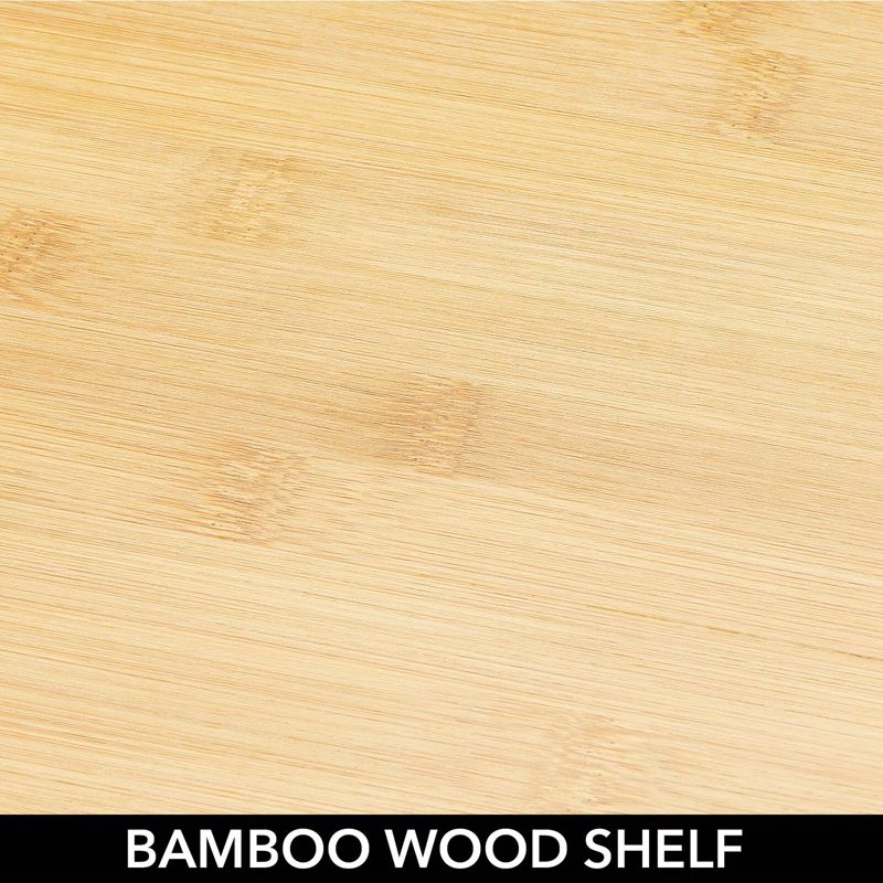 mDesign Bamboo/Metal Stackable Kitchen Storage Shelf Rack, 2 Pack, Natural/Black, 4 of 8