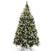 Costway 6ft\7.5ft\9ft Pre-lit Snowy Christmas Tree 818\1398\2058  Tips w/ Pine Cones & Red Berries - 2 of 4