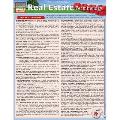 Real Estate Terminology - (Quick Study: Business) by  Jassamine Redington (Wall_chart)