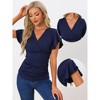 Allegra K Women's Summer V Neck Ruffle Sleeve Casual Faux Wrap Blouse - 2 of 4