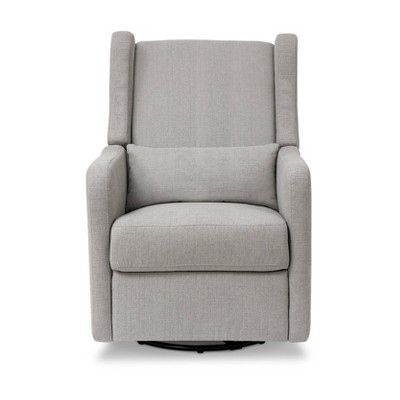 Arlo Performance Grey Linen Wood Swivel Recliner