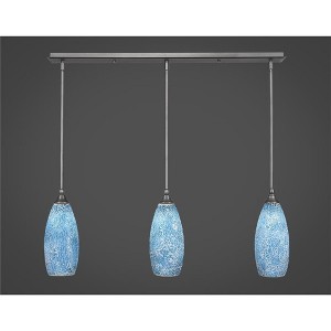 Toltec Lighting Any 3 - Light Chandelier in  Brushed Nickel with 5.5" Turquoise Fusion Shade - 1 of 1