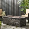 56 Inch Rectangular Outdoor Fire Pit with 40,000 BTU and Faux Stone Concrete Finish - 3 of 4