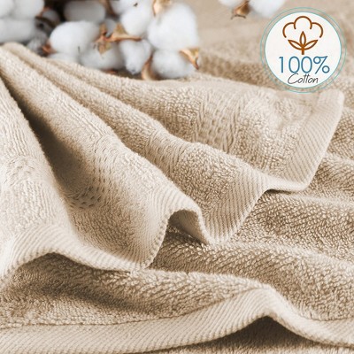 Beige Cream 100% Cotton 13"x13" Washcloth Set of 12