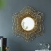 GlasFlength Decorative Wall Mirrors Wall Art Novelty Mirror Vanity Mirror Accent Mirror Metal Frame Mirror for Living Room, Gold, 27"*2.4"*27" - 2 of 4