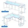 L Shaped Gaming Desk,68" Computer Desk, Home Office Desk with File Drawer, Corner Desk with Monitor Shelf and Hook, Two Person Desk - 3 of 4