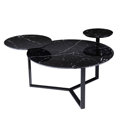 Wibeau Faux Marble Cocktail Table Black - Aiden Lane