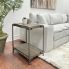 Roundhill Furniture Corbeta 3-Piece Metal Frame Wood Living Room Coffee Table and 2 Chairside Tables Set, Aged Graphite - 4 of 4