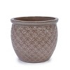 Set of 3 Modern Round Ceramic Planter Pots with Built-In Drainage, Indoor Outdoor Ceramic Flower Pots for Windowsills or Garden–The Pop Home - 4 of 4