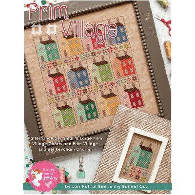 It's Sew Emma Cross Stitch Pattern -Prim Village W/ Enamel Charm