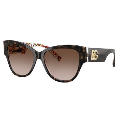 Dolce & Gabbana DG 4449 321713 Womens Butterfly Sunglasses Havana on White Barrow 54mm