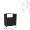 NicBex 19.88 inch Wide Nightstand with 1 Cabinet,Modern Side Table with Storage Space and Open Shelf,Bedside Table for Bedroom,Living Room - 3 of 4