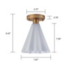 LLHZSY Cone Flower White Jade Glass Ceiling Light Fixture 7 9/10" Semi Flush Mount Fixture for Foyer Hallway House - 4 of 4