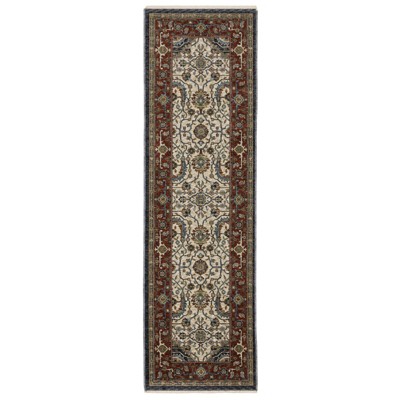 Oriental Weavers Aberdeen 752W1 Ivory/ Red Indoor Area Rug - 2'3" x 7'6"