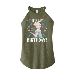 Women's - Disney - Elsa It's My Birthday Graphic High Neck Tank - 1 of 2