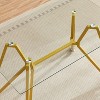 PAGED Round Dining Table Modern Kitchen Table with Glass Tabletop and Metal Legs, 35.4" Living Room Table for 1/4 Person - 3 of 4