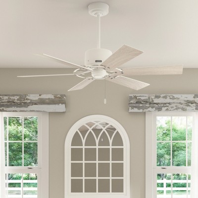 Matte White 52" 6-Blade Ceiling Fan with Reversible Blades