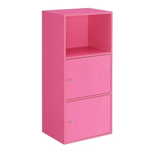 Extra Storage 2 Door Cabinet with Shelf Pink - Breighton Home: Magnetic Latches, Particle Board Construction - 1 of 4