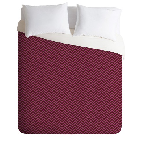 Purple Geo Caroline Okun Mulberry Chevron Duvet Cover King