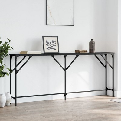 vidaXL Console Table Black 70.9 in.x9.1 in.x29.5 in. Engineered Wood