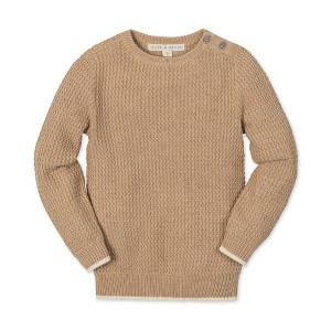 Boys' Organic Long Sleeve Crewneck Sweater with Buttons, Kids - 1 of 3