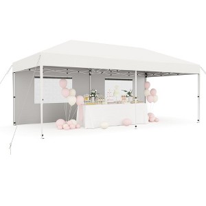 CuisinSmart 10x10 FT Heavy Duty Pop Up Canopy Tent with 1 Removable Mesh Sidewalls, One Person Setup Commercial Shelter for Events, Parties, Camping - 1 of 4