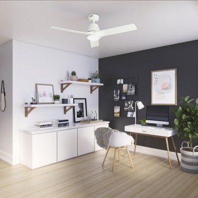 Hunter 52-Inch Matte White Smart Ceiling Fan with LED Light and Remote