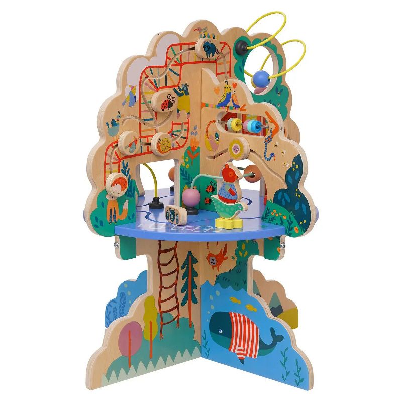 Manhattan Toy Playground Adventure Wooden Toddler Activity Center with Gliders, Abacus Track, Spinners, Spring Toys and Bead Runs, 3 of 13