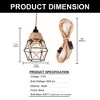 DORESshop 6.29 in. 1-Light Black Geometric Shaded Retro Plug-in Hand Woven Hemp Pendant Light with On/Off Switch for Dining Room - 4 of 4