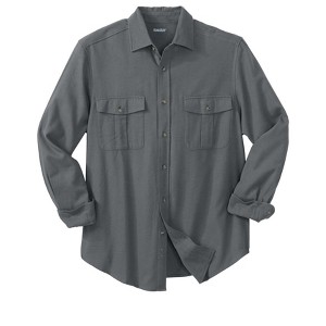 KingSize Men's Big & Tall Signature Solid Flannel Shirt - 1 of 4