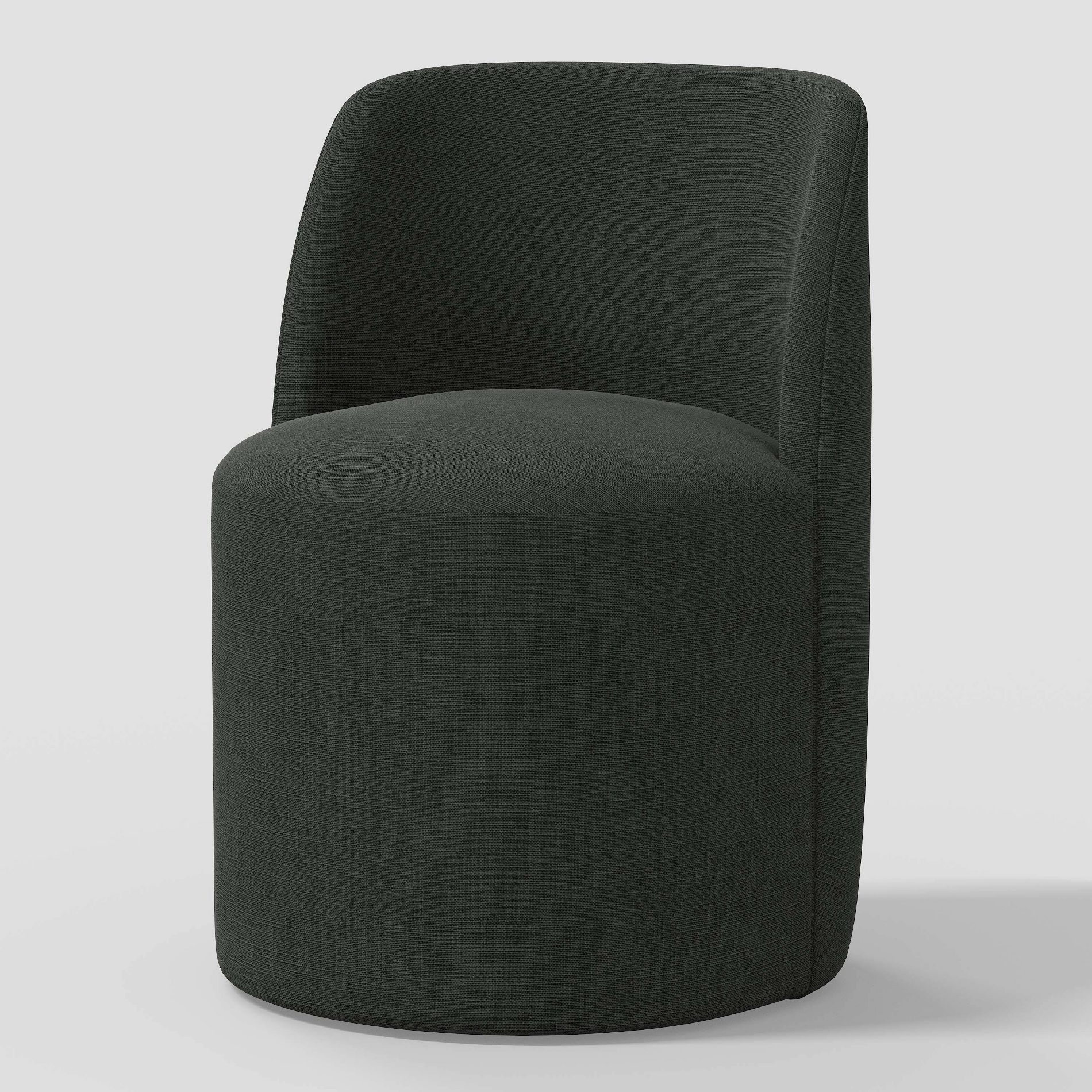 Jessa Dining Chair in Linen Black - Threshold™: Padded Seat, Curved Back, Hardwood Frame