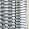 Boho Coastal Horizontal Ticking Stripe Tassel Window Curtain Panels Blue 52X84 Set - 3 of 4